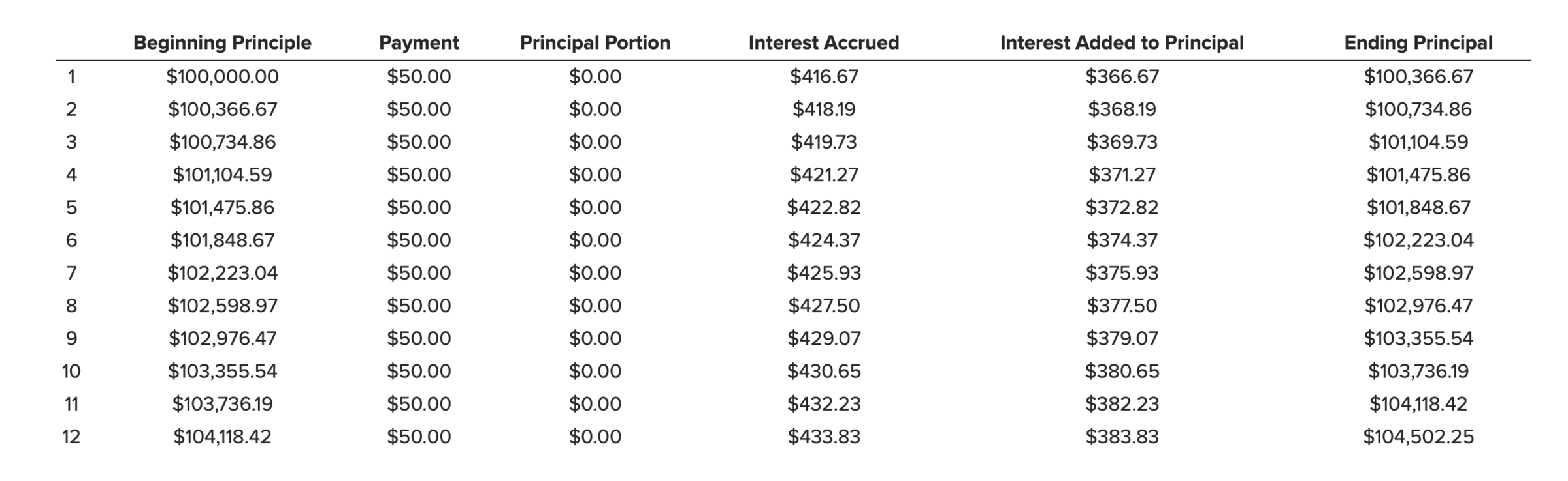 Ammoritization schedule